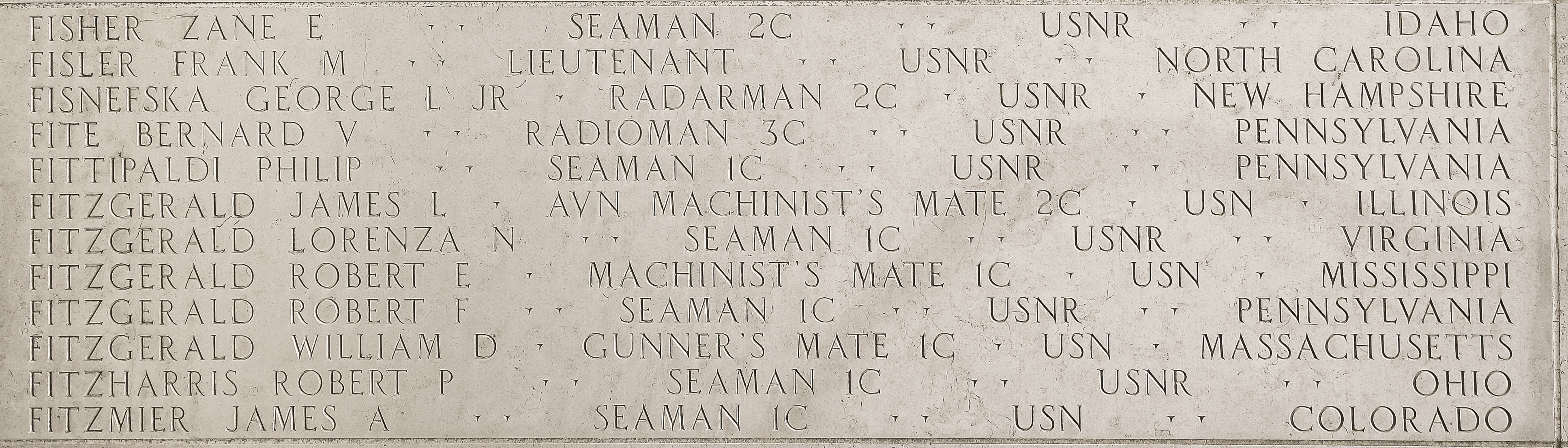 George L. Fisnefska, Radarman Second Class